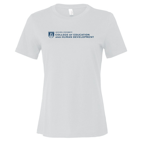  Bella + Canvas Womens White Relaxed Cotton T Shirt - College of Education and Human Development
