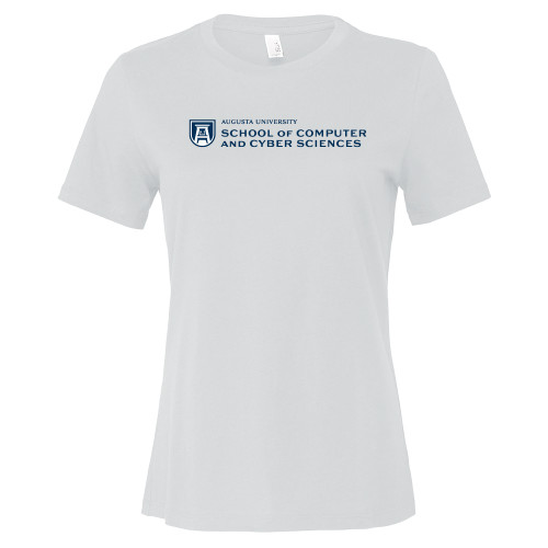  Bella + Canvas Womens White Relaxed Cotton T Shirt - School of Computer and Cyber Sciences
