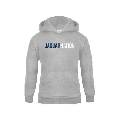  Youth Grey Fleece Hood - Jaguar Nation
