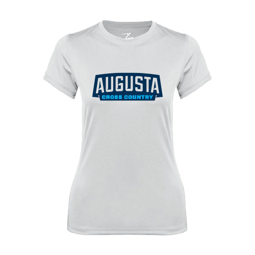  Womens White Performance Tee - Cross Country