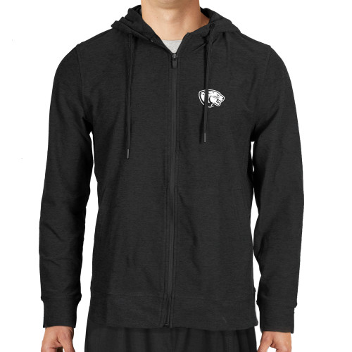  Beyond Yoga Mens Darkest Night Spacedye Freefit Zip Hoodie - Jaguar Head