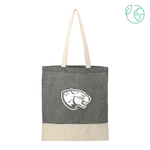  Split Recycled Black Cotton Twill Convention Tote - Jaguar Head