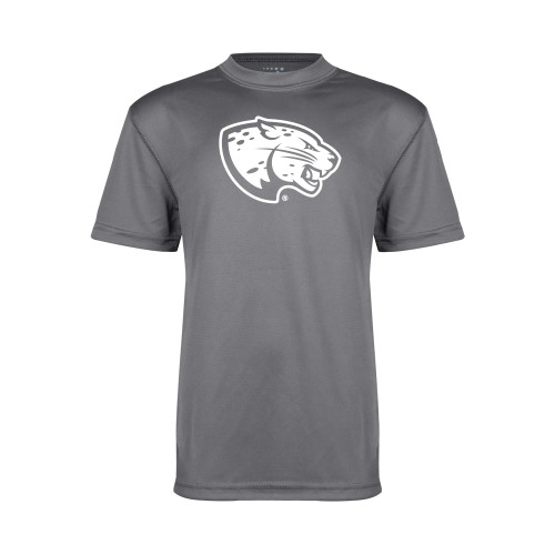  Youth Performance Grey Concrete Tee - Jaguar Head