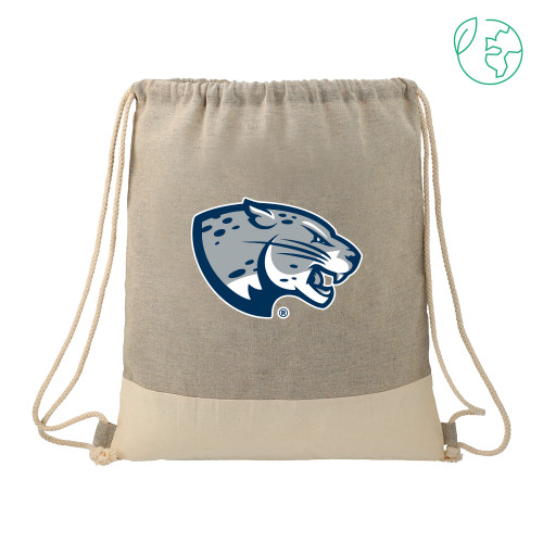  Split Recycled Cotton Grey/Natural Drawstring Bag - Jaguar Head