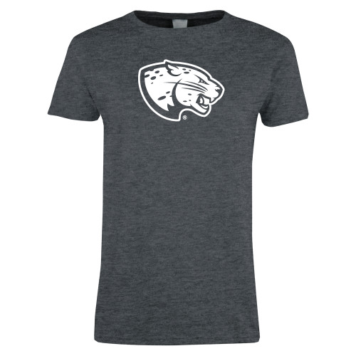  Womens Dark Heather Short Sleeve Tee - Jaguar Head