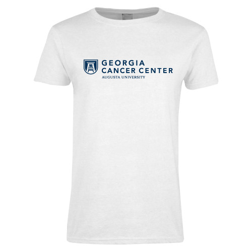  Womens White Short Sleeve Tee - Georgia Cancer Center