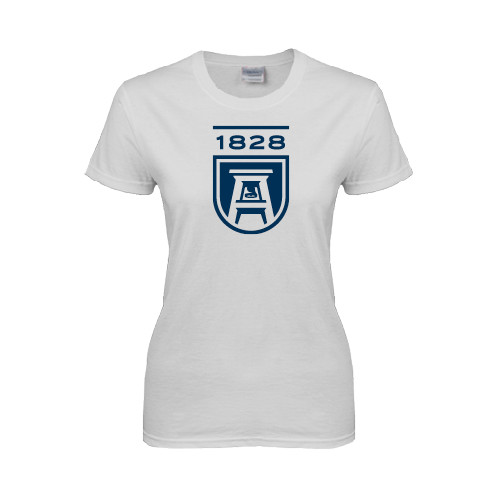  Womens White Short Sleeve Tee - University Mark 1828