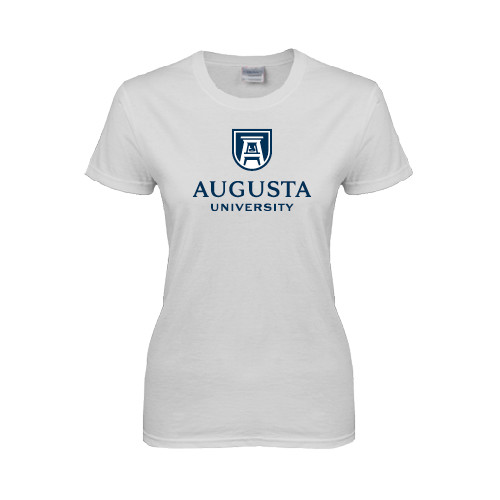  Womens White Short Sleeve Tee - University Mark