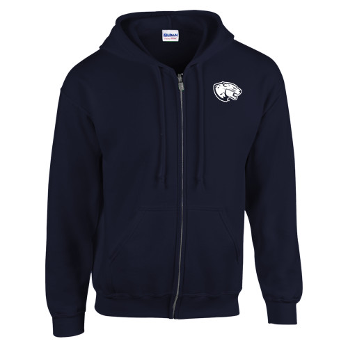  Navy Fleece Full Zip Hoodie - Jaguar Head