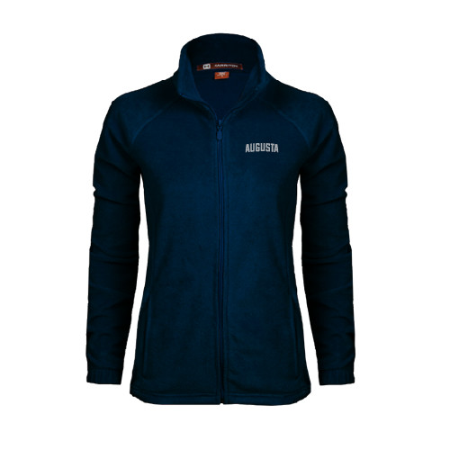  Womens Navy Fleece Full Zip Jacket - Augusta