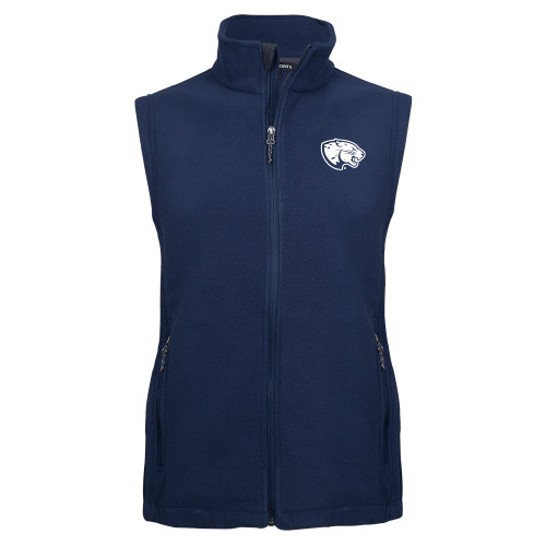 Navy Fleece Full Zip Vest - Jaguar Head