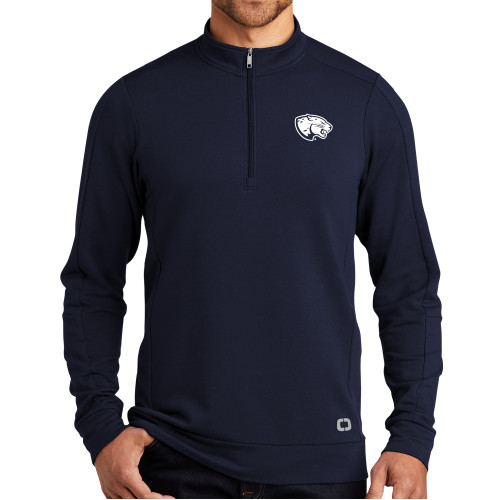  OGIO Navy Luuma 1/2 Zip Fleece - Jaguar Head