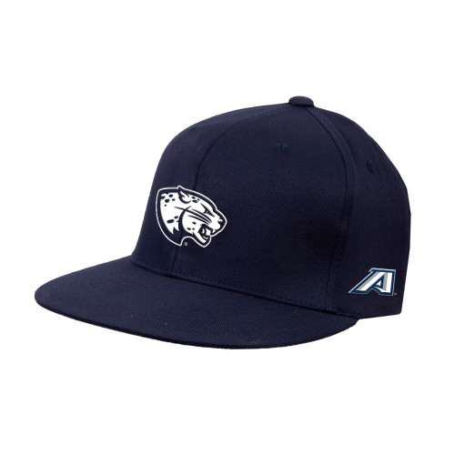  Navy Flat Bill Snapback Hat - Jaguar Head