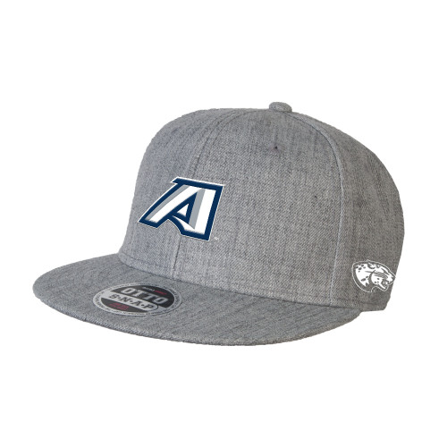  Heather Grey Wool Blend Flat Bill Snapback Hat - Victory A
