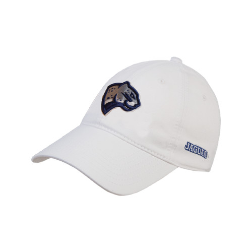  White Unstructured Adjustable Low Profile Hat