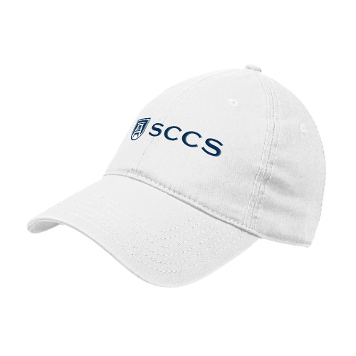  White Unstructured Adjustable Low Profile Hat - School of Computer and Cyber Sciences