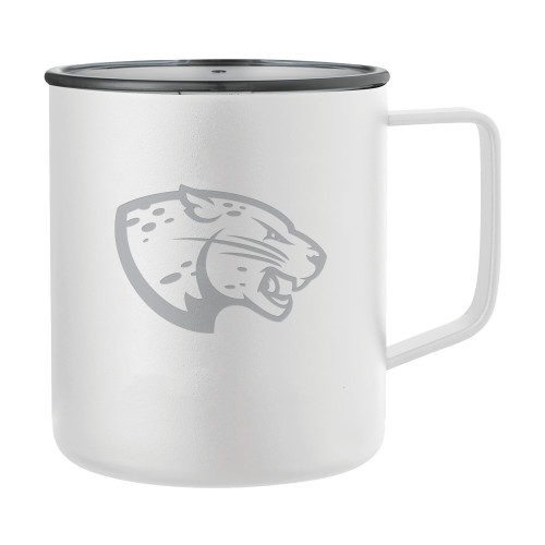  Rover Camp Vacuum Insulated White Mug 14oz - Jaguar Head Engraved