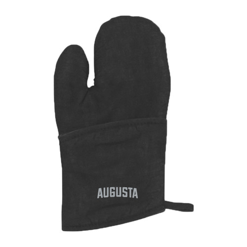  Quilted Canvas Black Oven Mitt - Augusta