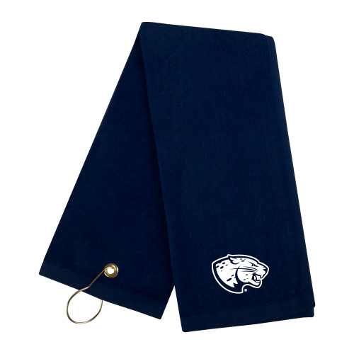  Navy Golf Towel - Jaguar Head