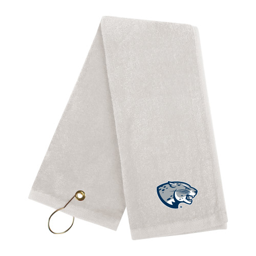  White Golf Towel - Jaguar Head