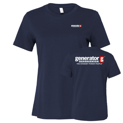  Bella + Canvas Womens Navy Relaxed Cotton T Shirt - Generator Supercenter