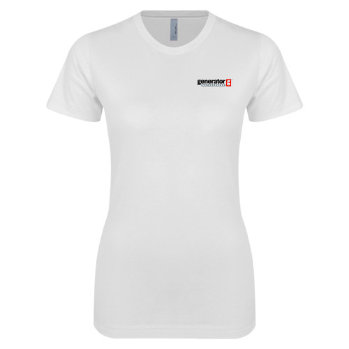  Next Level Womens White Boyfriend Tee - Generator Supercenter