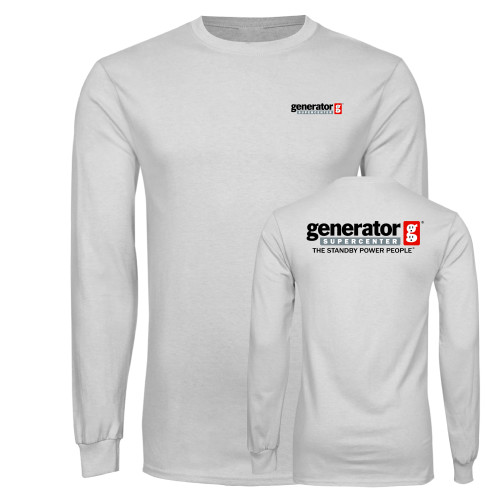  White Long Sleeve T Shirt - Generator Supercenter