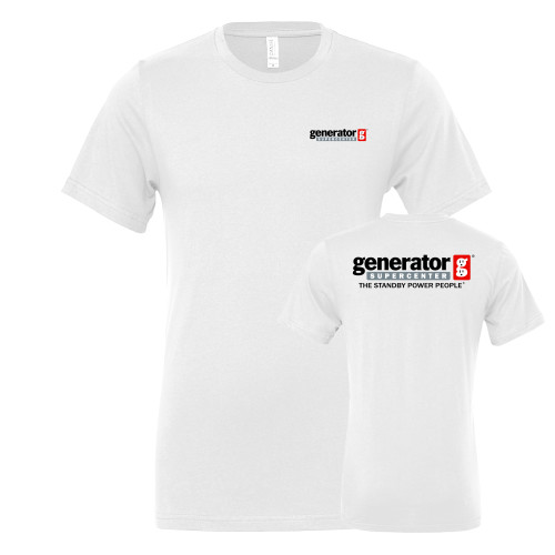  Bella + Canvas White Jersey Cotton T Shirt - Generator Supercenter