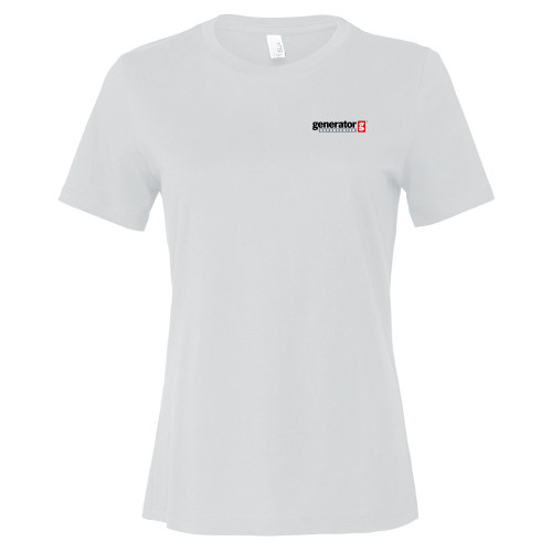  Bella + Canvas Womens White Relaxed Cotton T Shirt - Generator Supercenter