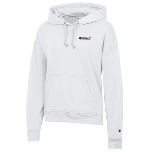  Champion Womens White Powerblend Pullover Hood - Generator Supercenter