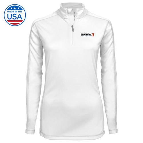  Syntrel Womens White Interlock 1/4 Zip - Generator Supercenter