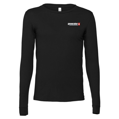  Bella + Canvas Black Jersey Cotton Long Sleeve T Shirt - Generator Supercenter