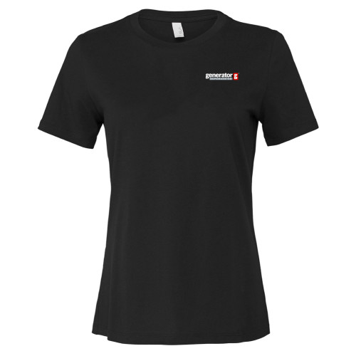  Bella + Canvas Womens Black Relaxed Cotton T Shirt - Generator Supercenter