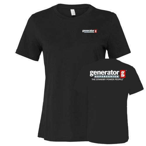  Bella + Canvas Womens Black Relaxed Cotton T Shirt - Generator Supercenter