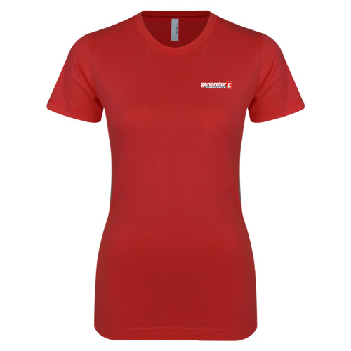  Next Level Womens Red Boyfriend Tee - Generator Supercenter