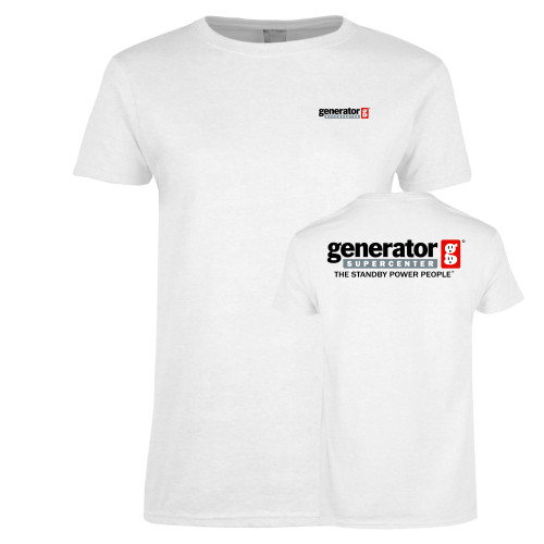  Womens White Short Sleeve Tee - Generator Supercenter