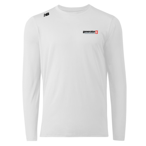  New Balance White Long Sleeve Tech Tee - Generator Supercenter