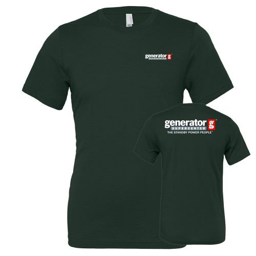  Bella + Canvas Forest Green Jersey Cotton T Shirt - Generator Supercenter