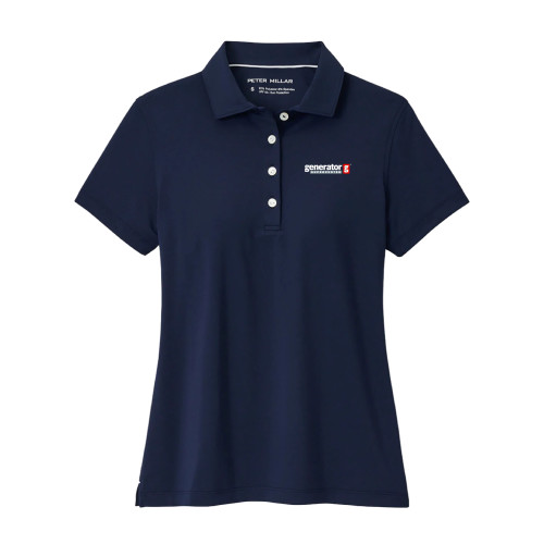  Peter Millar Womens Navy Button Polo - Generator Supercenter