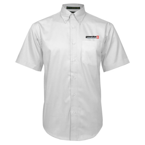  White Twill Button Down Short Sleeve - Generator Supercenter