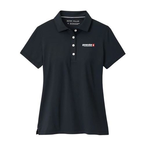  Peter Millar Womens Black Button Polo - Generator Supercenter
