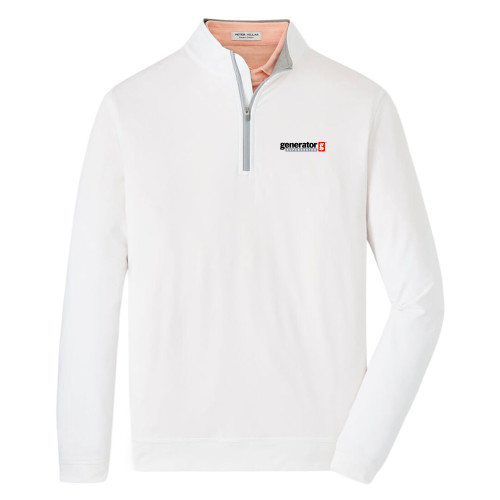  Peter Millar White Perth Performance 1/4 Zip - Generator Supercenter