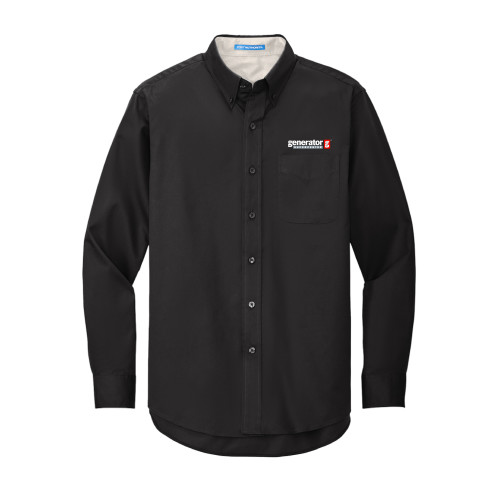  Black Twill Button Down Long Sleeve - Generator Supercenter
