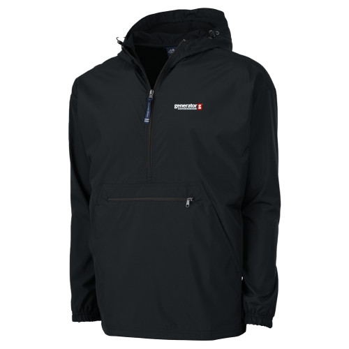  Charles River Unisex Black Pack N Go Pullover Jacket - Generator Supercenter