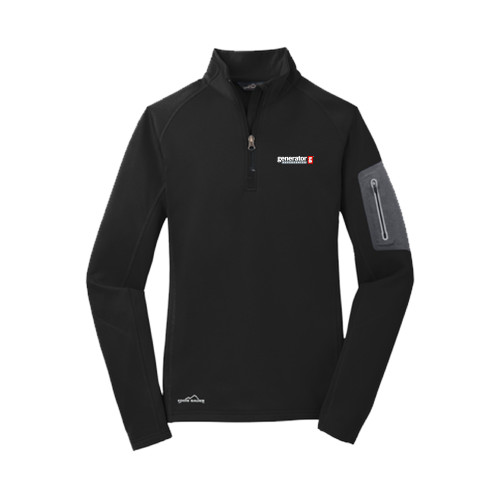  Eddie Bauer Womens Black 1/2 Zip Performance Fleece - Generator Supercenter
