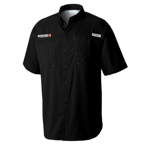  Columbia Black Tamiami Performance Short Sleeve Shirt - Generator Supercenter