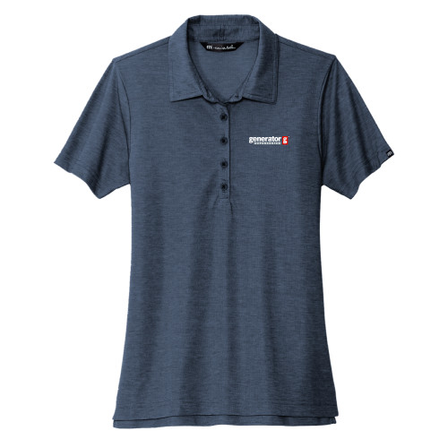  TravisMathew Womens Navy Heather Oceanside Polo - Generator Supercenter