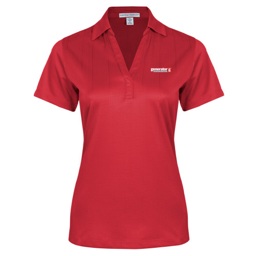  Womens Red Performance Fine Jacquard Polo - Generator Supercenter