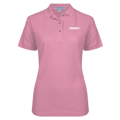  Womens Silk Touch Light Pink Pique Polo - Generator Supercenter