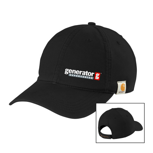  Carhartt Black Cotton Adjustable Canvas Hat - Generator Supercenter